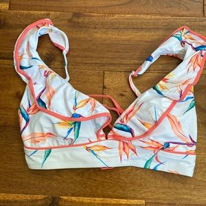 White, pink, and orange floral. *see my closet for possible bottoms to match*